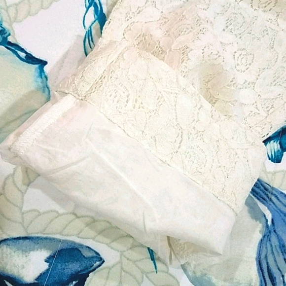 NWT Boho Monoreno Cream Lace 7/8 Ankle Pants Sz L - Picture 6 of 16